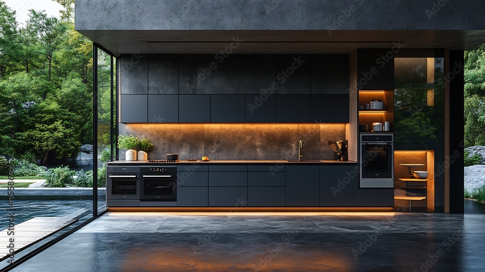 custom made wallpaper toronto digitalModern kitchen sleek appliances clean lines and a minimalist design