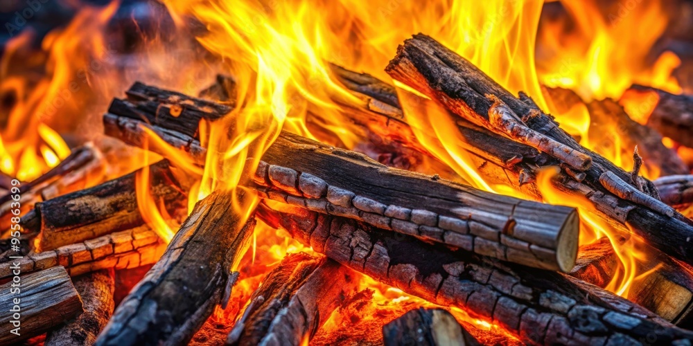 Close-up of a roaring bonfire with flames, charred wood logs, and ashes , large, bonfire, flames, fire, charred, wood, logs Close-up of a roaring bonfire with flames, charred wood logs, and ashes , large, bonfire, flames, fire, charred, wood, logs