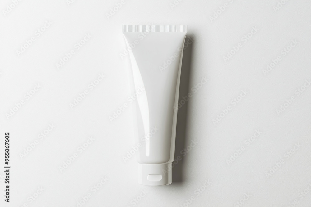 A smooth finish white sunscreen tube isolated on clean background, perfect for skincare products. A smooth finish white sunscreen tube isolated on clean background, perfect for skincare products.