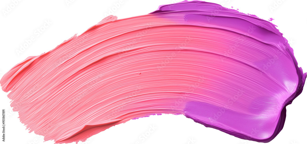 A vibrant blend of pink and purple paint strokes isolated on transparent background. A vibrant blend of pink and purple paint strokes isolated on transparent background.