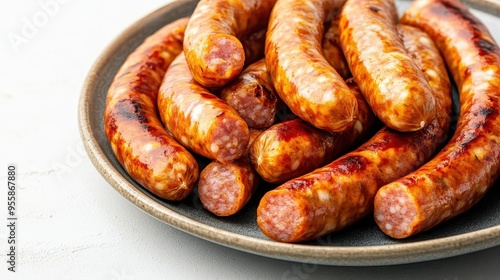 A plate of cha lua Vietnamese pork sausage, captured with bright light, cha lua, studio lighting, pork sausage