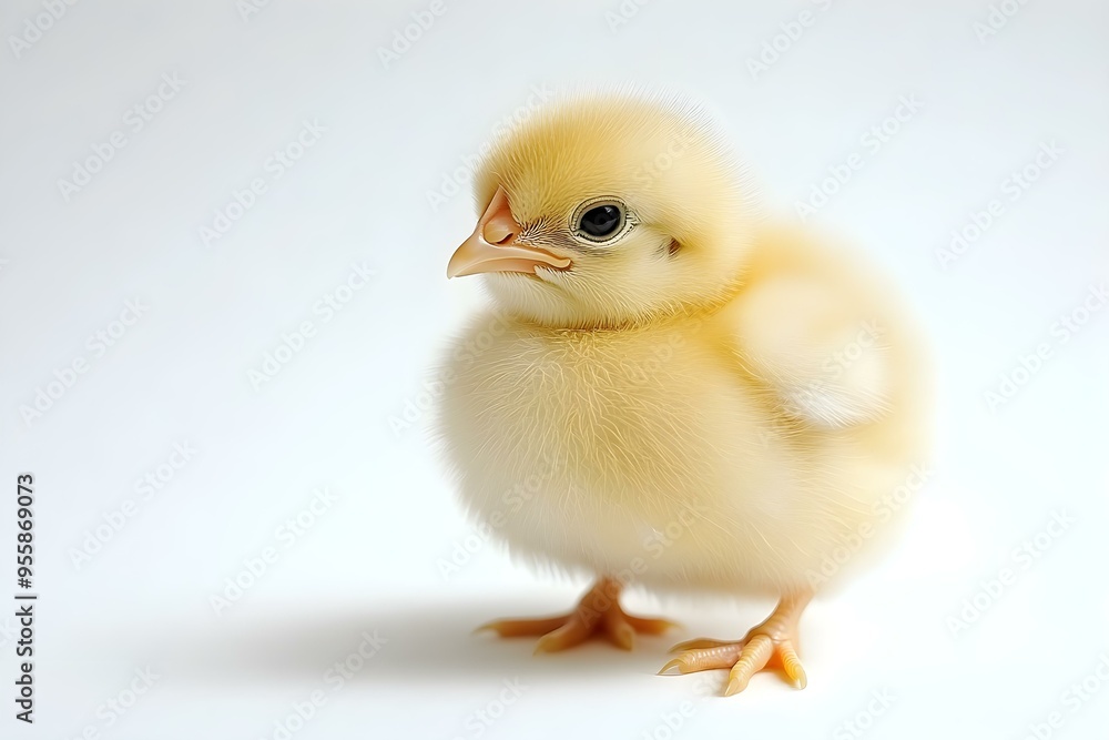 Obraz premium little chick on white background