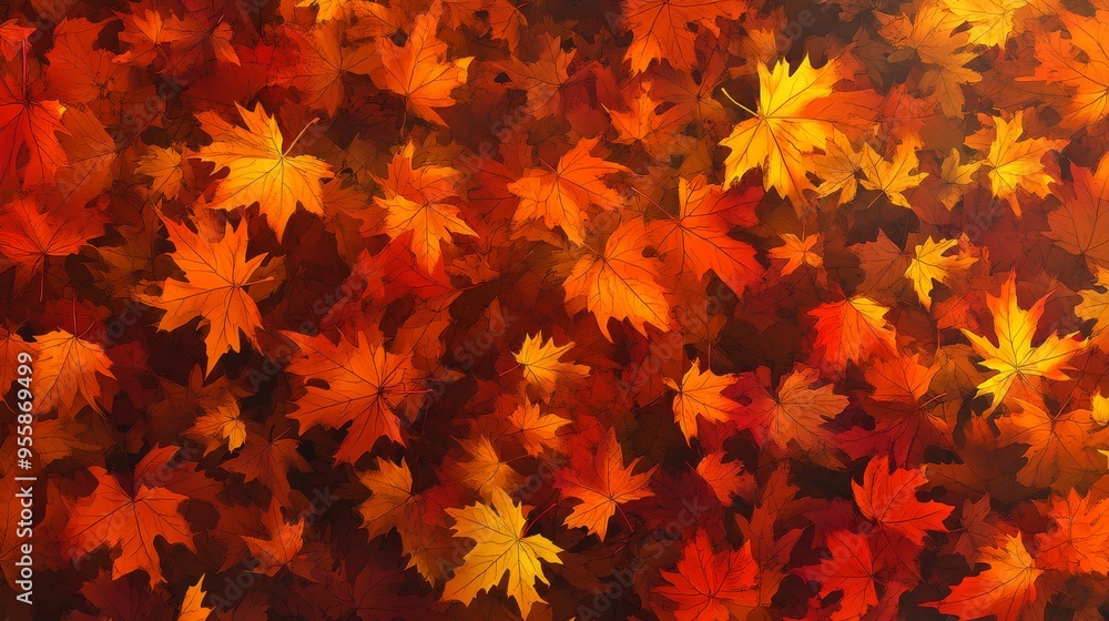 A beautiful background image featuring a collection of vibrant autumn leaves in shades of red, orange, and yellow, symbolizing change, nature's beauty, and the transition from summer to winter. A beautiful background image featuring a collection of vibrant autumn leaves in shades of red, orange, and yellow, symbolizing change, nature's beauty, and the transition from summer to winter.