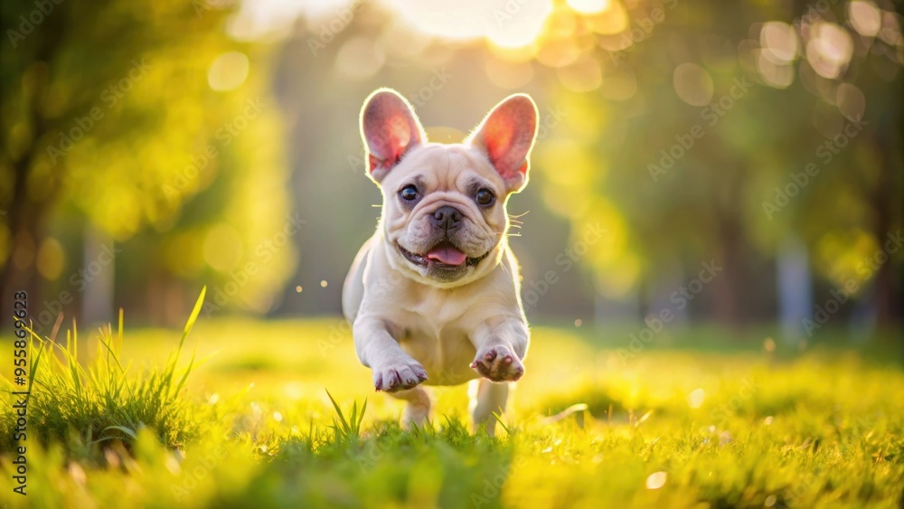 Playful French bulldog puppy running in the park on a sunny day , French bulldog, puppy, dog, park, playful, running, sunny, adorable Playful French bulldog puppy running in the park on a sunny day , French bulldog, puppy, dog, park, playful, running, sunny, adorable