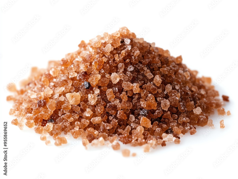 a pile of smoked salt, rich and earthy, textured and fragrant, isolated on white background a pile of smoked salt, rich and earthy, textured and fragrant, isolated on white background