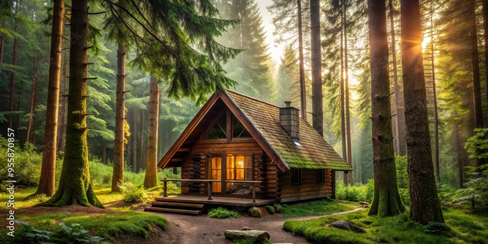 Cozy cabin nestled in a lush forest setting, cabin, trees, nature, wilderness, secluded, tranquil, peaceful, woodland, rural, remote Cozy cabin nestled in a lush forest setting, cabin, trees, nature, wilderness, secluded, tranquil, peaceful, woodland, rural, remote