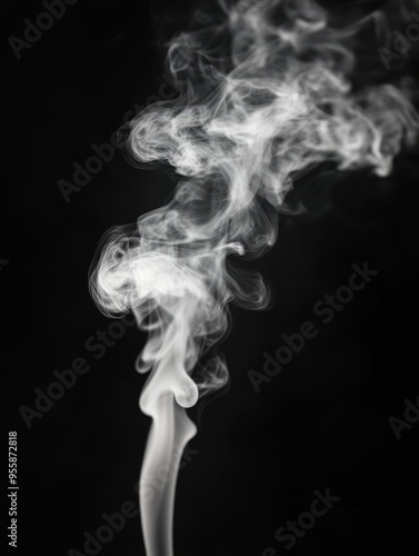 Wallpaper Mural A captivating image of white smoke gracefully rising against a stark black background. The ethereal tendrils of smoke evoke feelings of mystery, movement, and transformation. It symbolizes ideas like  Torontodigital.ca