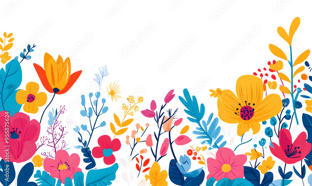 floral and leaf on white background in doodle-style tile designs with graphic format. floral and leaf on white background in doodle-style tile designs with graphic format.