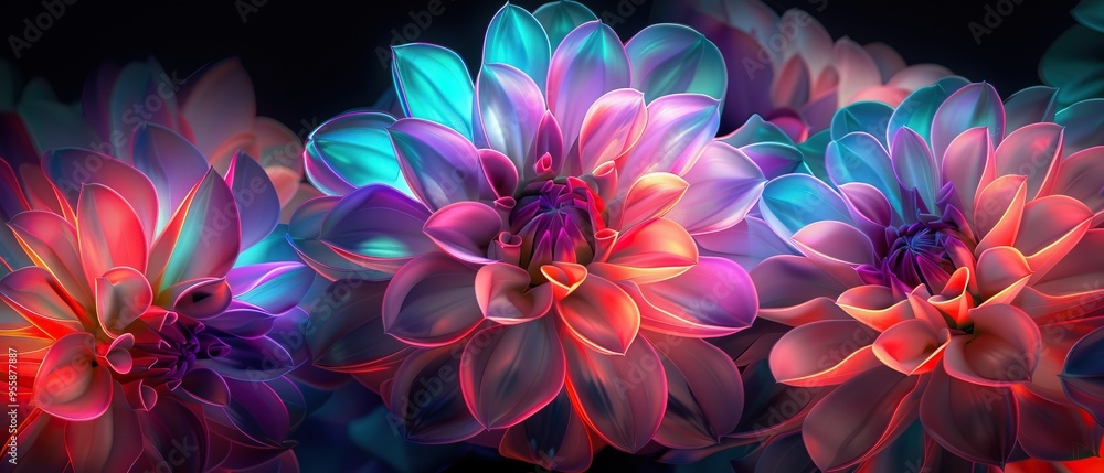 Vibrant Petals of a Dahlia Flower Vibrant Petals of a Dahlia Flower