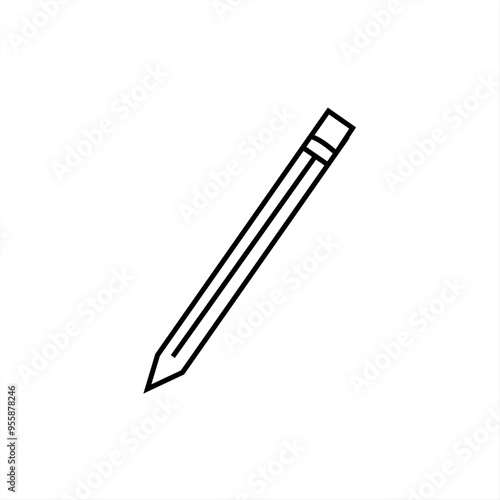 pencil silhouette icon design template 