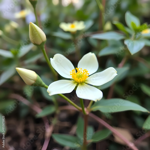 white and yellow flower