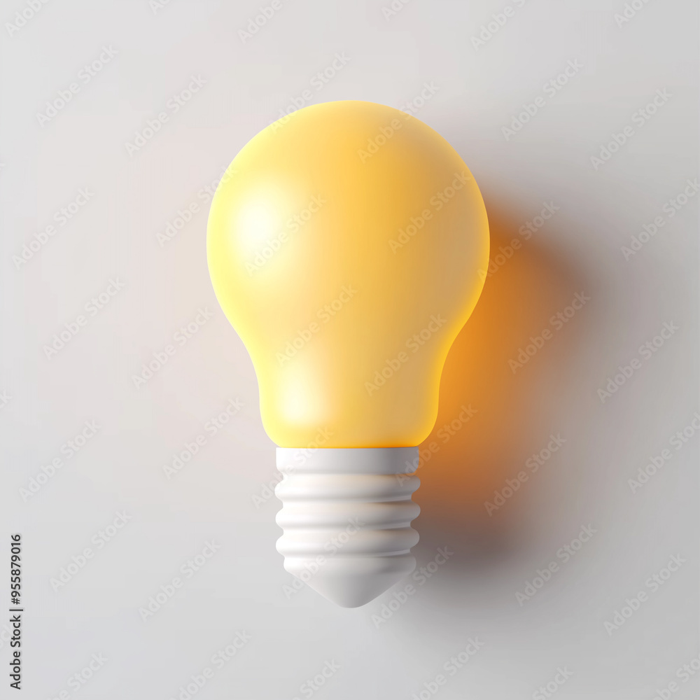 Glowing Lightbulb on White Background Glowing Lightbulb on White Background