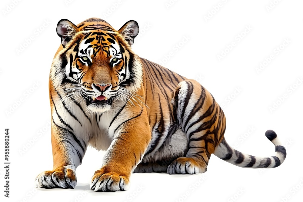 Obraz premium tiger on white background