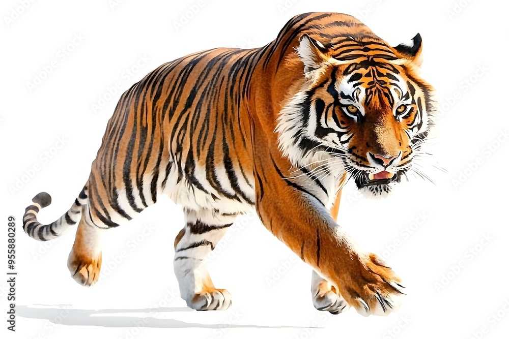 Naklejka premium tiger on white background