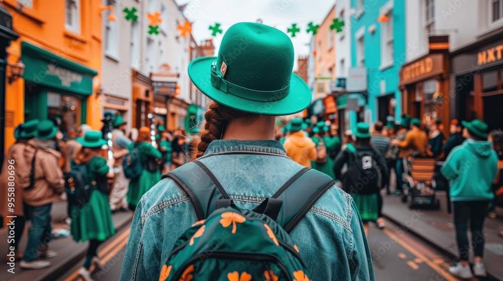 Obraz premium St. Patrick's Day Celebration in Dublin, Ireland