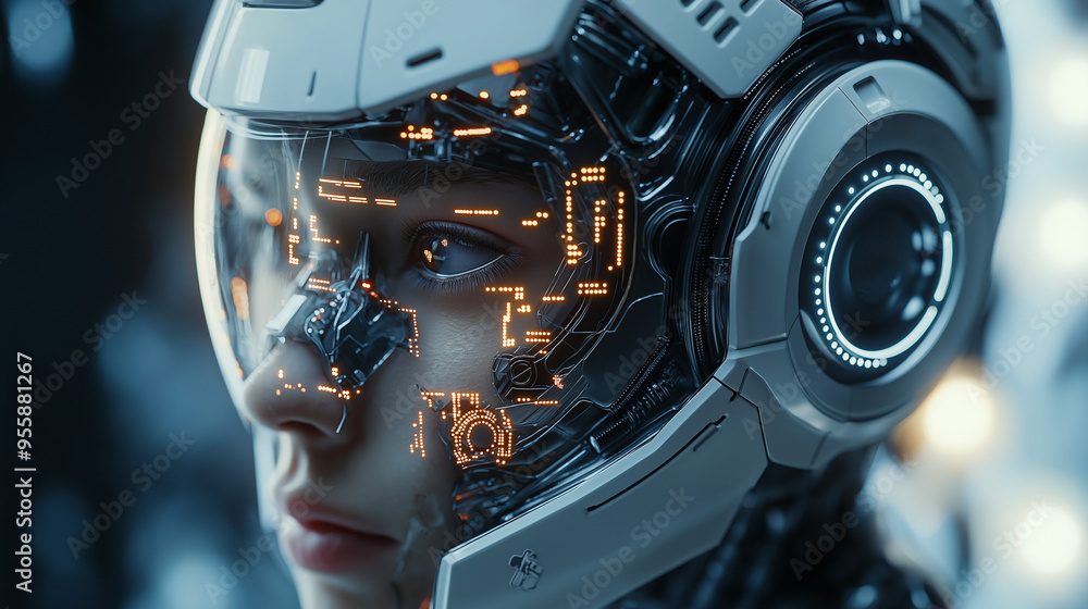 Sensor technology in cyborg enhancements, visualizing the integration of sensory feedback in advanced cyborg systems Sensor technology in cyborg enhancements, visualizing the integration of sensory feedback in advanced cyborg systems
