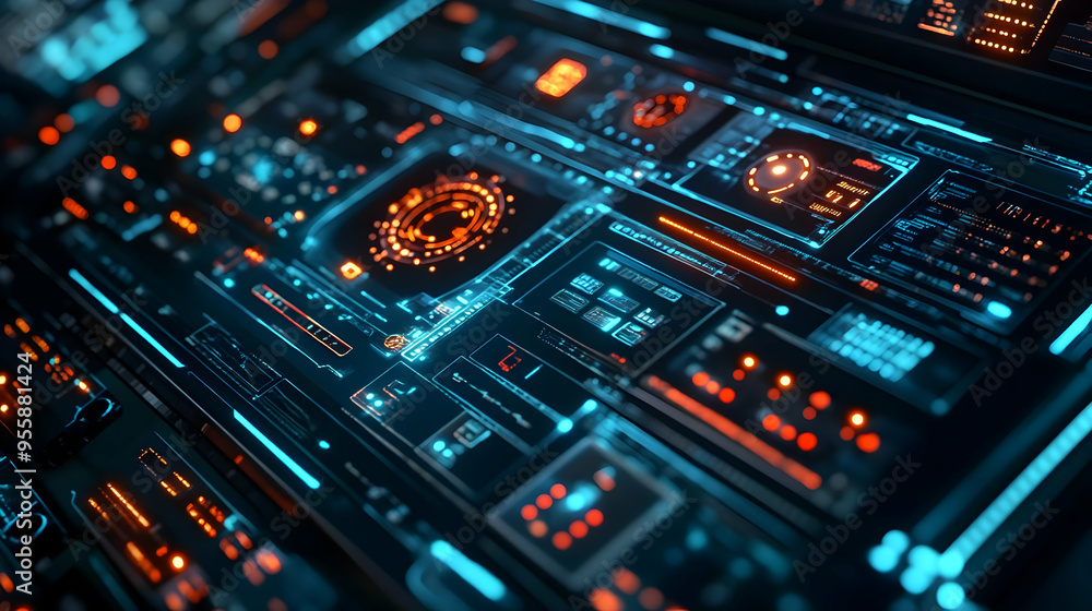 Futuristic Interface 3D Illustration Futuristic Interface 3D Illustration