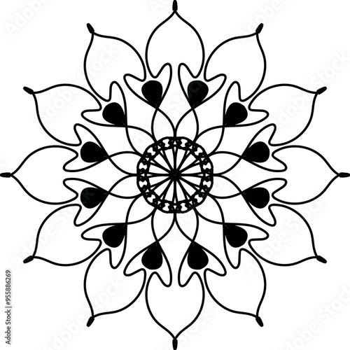 Vector black mandala for coloring book, Ornamental luxury mandala pattern, mandala design