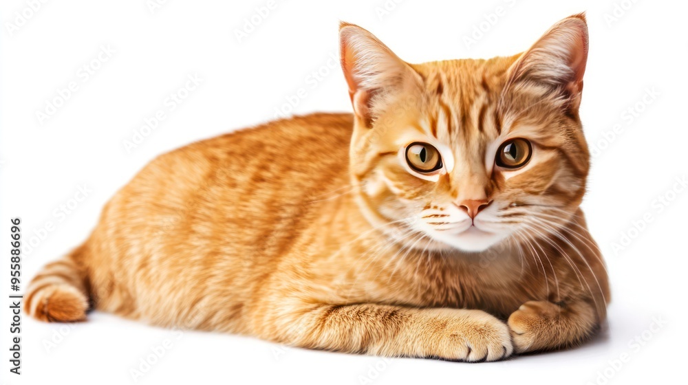 A ginger cat with green eyes looking directly at the camera A ginger cat with green eyes looking directly at the camera