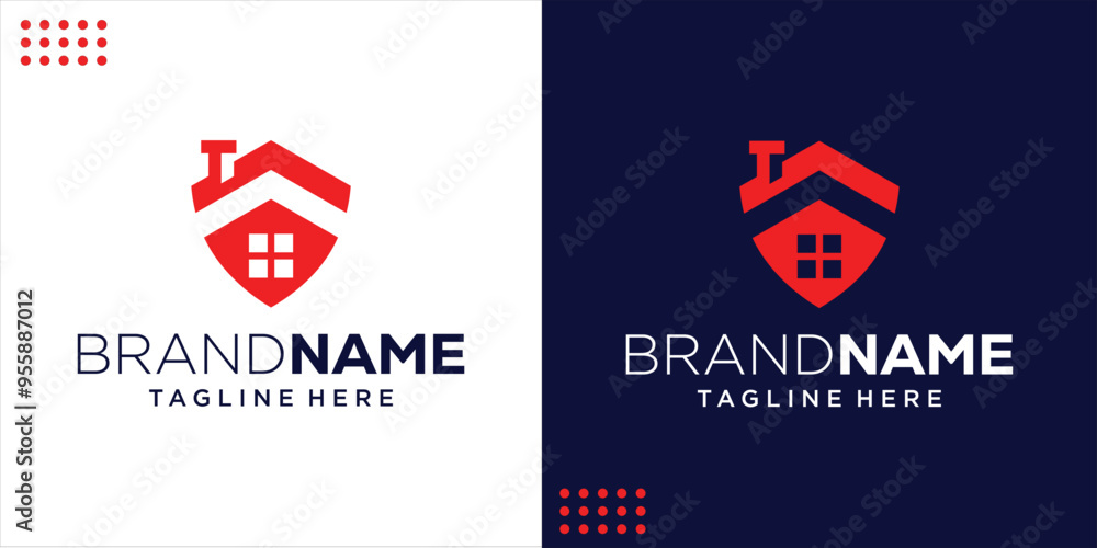 Creative House Logo With Shield Shape, Design Inspiration, Illustration, Vector Creative House Logo With Shield Shape, Design Inspiration, Illustration, Vector