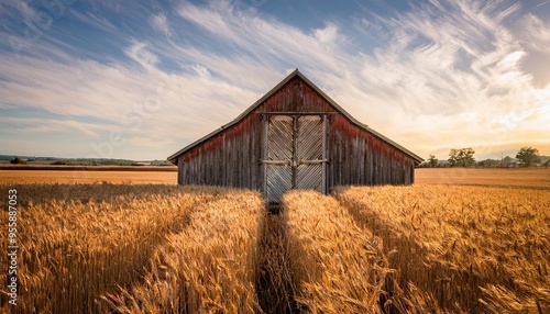 barn in field