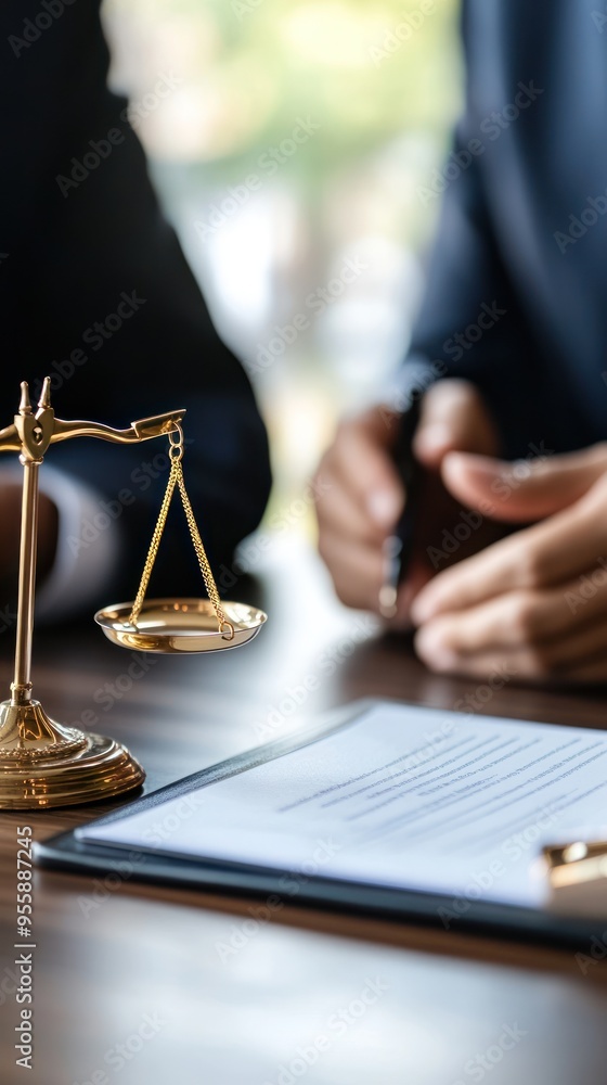 Lawyer advising client on bankruptcy options, legal debt resolution concept
