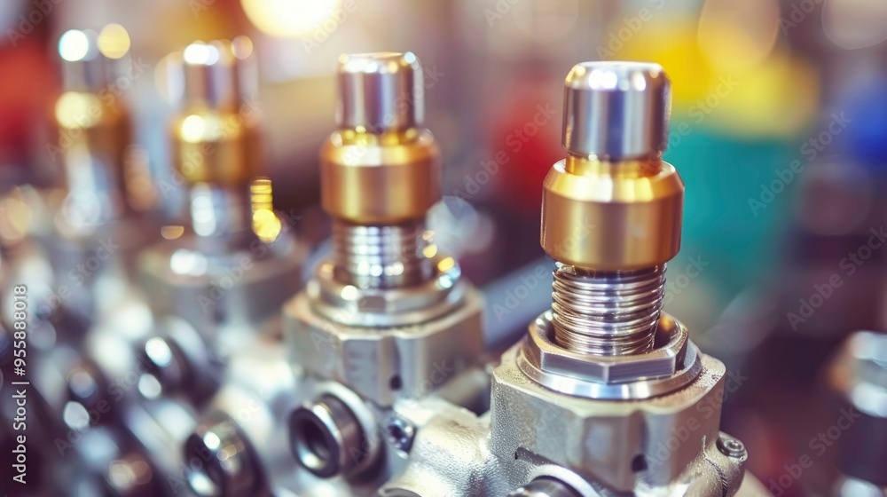 Closeup of Industrial Valve Components Closeup of Industrial Valve Components