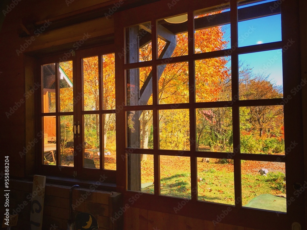 Autumn View Through the Window Autumn View Through the Window