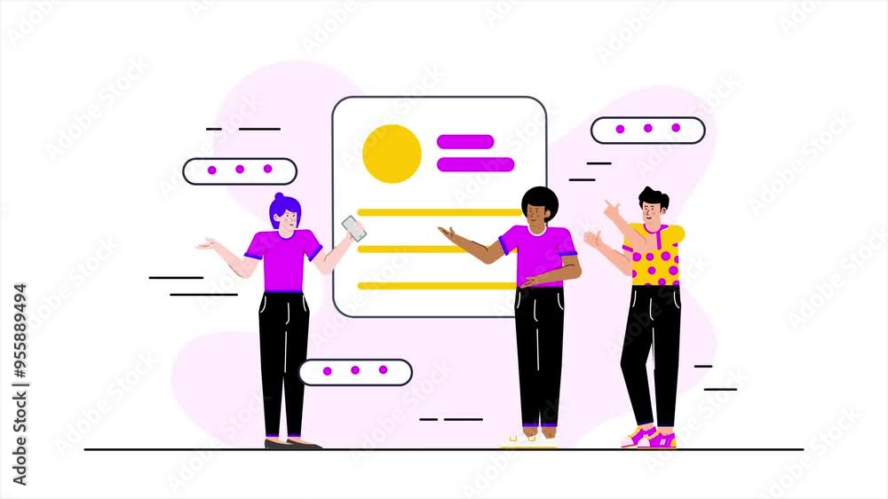 teamwork presentation about business progress report illustration business animated video teamwork presentation about business progress report illustration business animated video