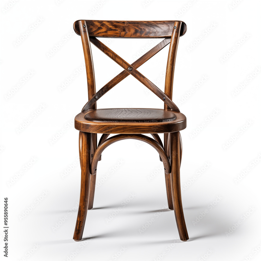 Wooden Chair with Cross Back and Curved Legs Wooden Chair with Cross Back and Curved Legs