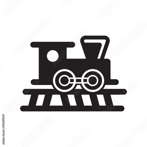 A toy train logo icon