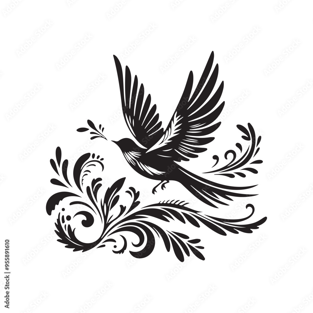 black and white floral ornament black and white floral ornament
