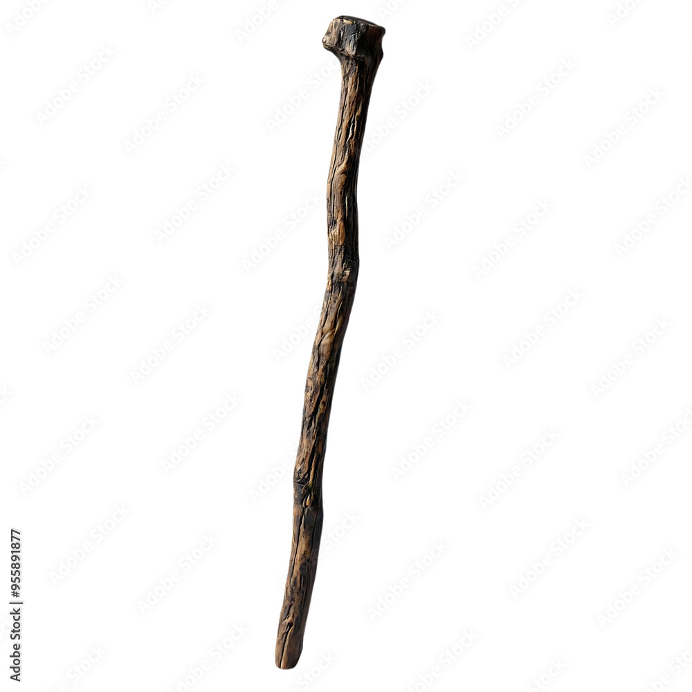 A Single Brown Stick on a Transparent Background A Single Brown Stick on a Transparent Background