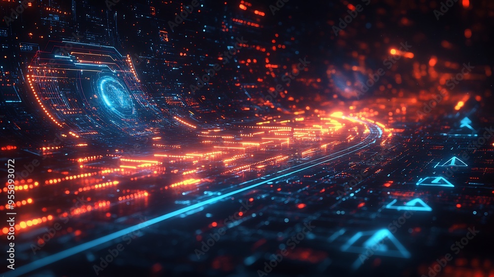 Technology development roadmap phases arrows and futuristic design