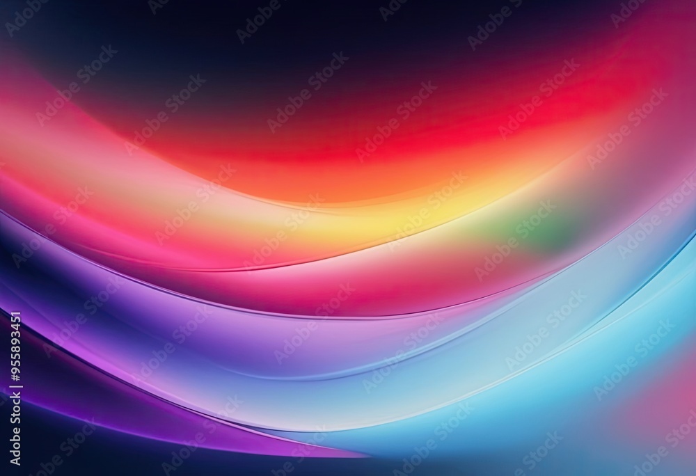 Abstract Waves, Vibrant Spectrum, Dynamic Flow on grainy gradient colorful with copy space for any design Abstract Waves, Vibrant Spectrum, Dynamic Flow on grainy gradient colorful with copy space for any design