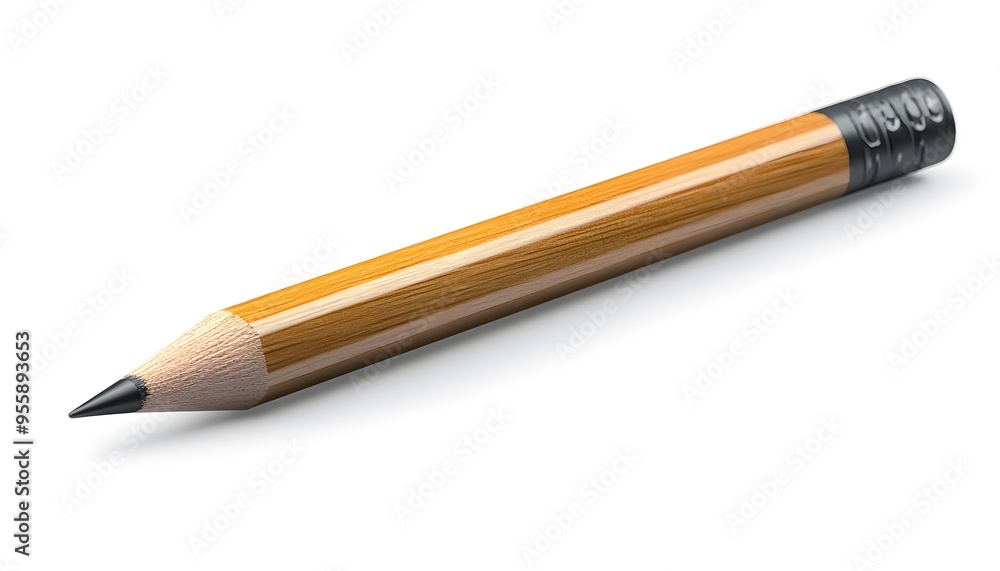 3D Pencil Realistic Render - Wooden Writing Tool Close Up 3D Pencil Realistic Render - Wooden Writing Tool Close Up