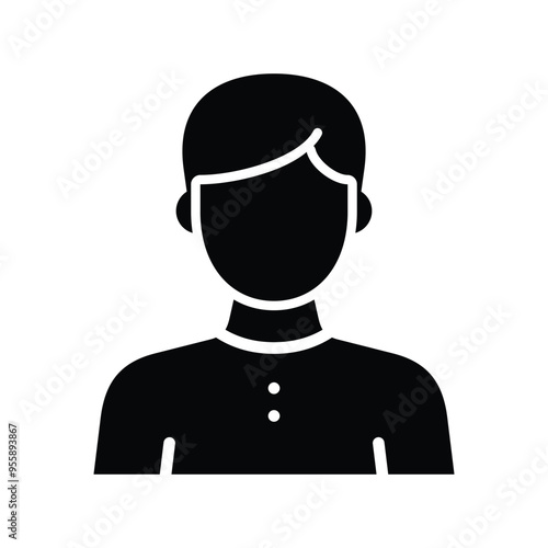 male nurse profile solid vector icon