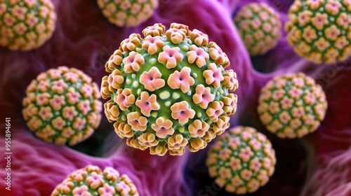A detailed look at human papillomavirus as it spreads within surrounding cells
