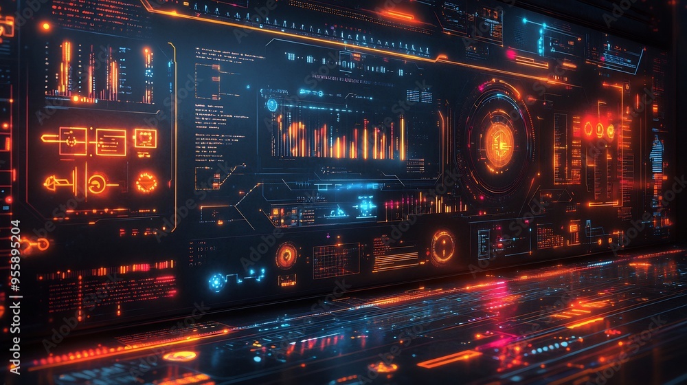 Technology infographic diagrams icons and futuristic design elements Technology infographic diagrams icons and futuristic design elements