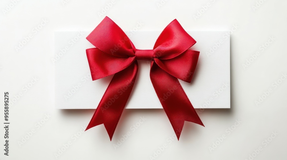 Red Satin Bow on a White Background Red Satin Bow on a White Background
