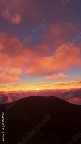 Wallpaper Mural Volcanic crater on Reunion Island. France. Aerial view of the landscape at sunset Torontodigital.ca