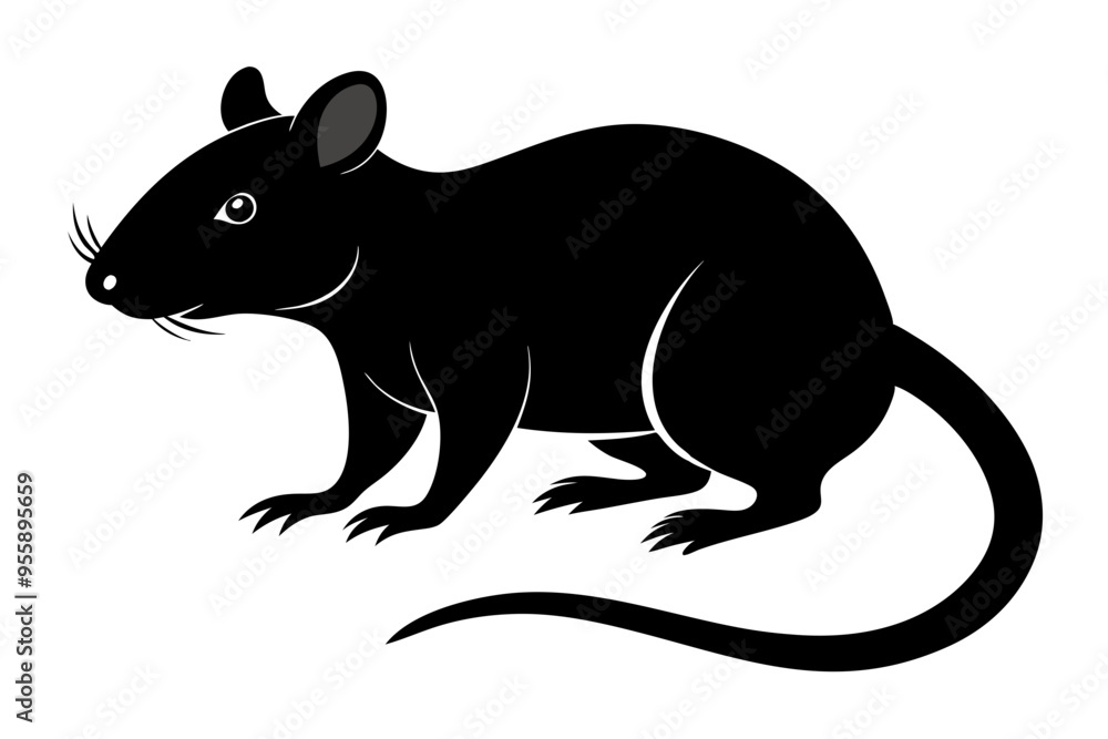 Obraz premium silhouette of ret, mouse icon, mouse rat silhouette isolated on white background