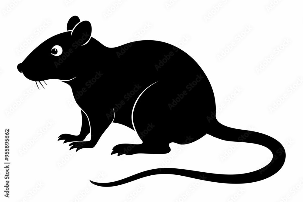 silhouette of ret, mouse icon, mouse rat silhouette isolated on white background silhouette of ret, mouse icon, mouse rat silhouette isolated on white background