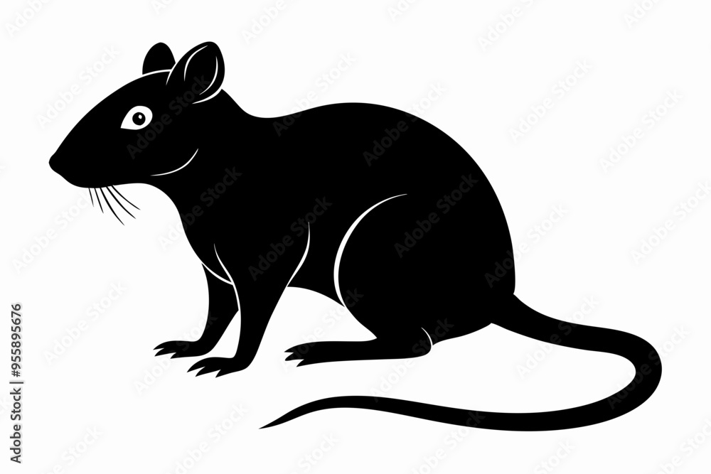 silhouette of ret, mouse icon, mouse rat silhouette isolated on white background silhouette of ret, mouse icon, mouse rat silhouette isolated on white background