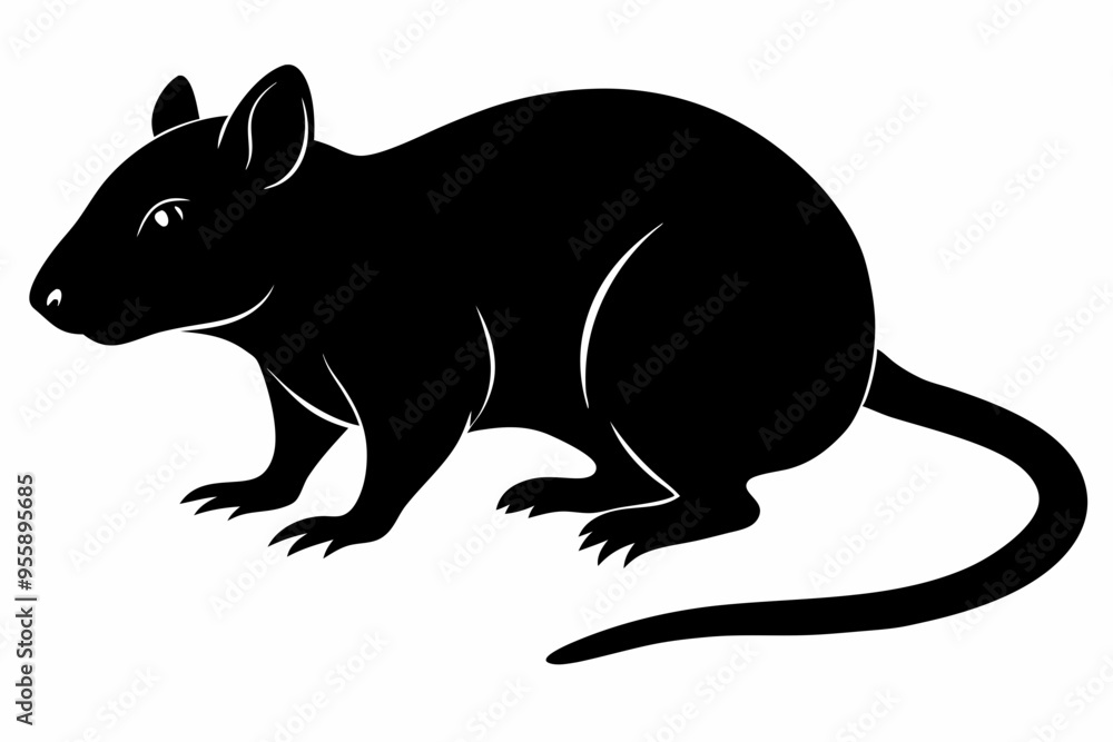 Obraz premium silhouette of ret, mouse icon, mouse rat silhouette isolated on white background