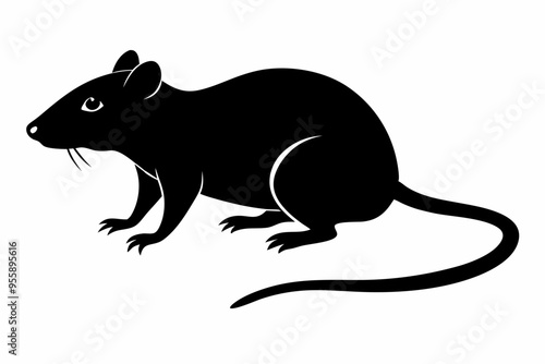 silhouette of ret, mouse icon, mouse rat silhouette isolated on white background