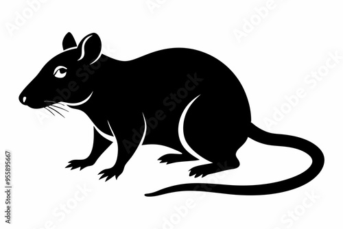 silhouette of ret, mouse icon, mouse rat silhouette isolated on white background