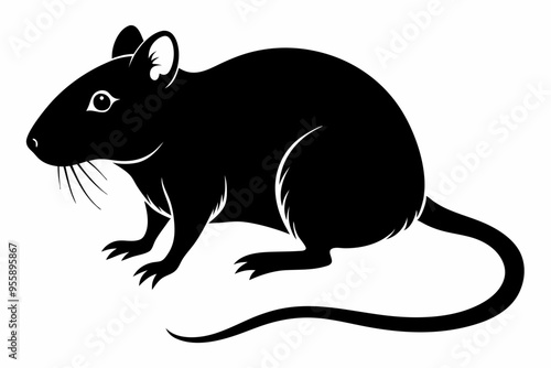 rat silhouette, Mouse silhouette vector, rat icon