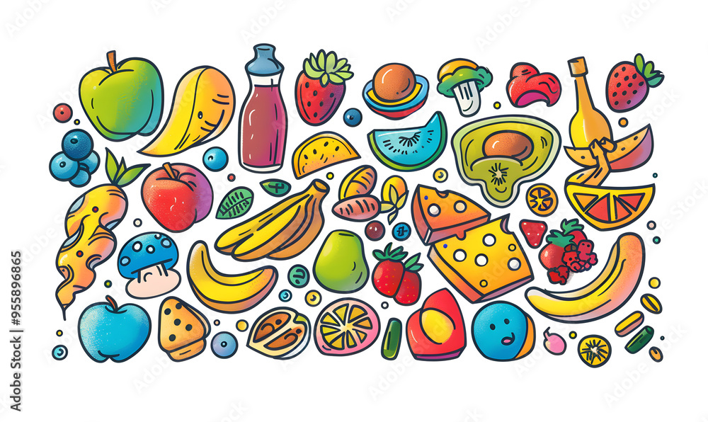 fruits and vegetable herbal concept for background or 2d illustrator cartoon. fruits and vegetable herbal concept for background or 2d illustrator cartoon.