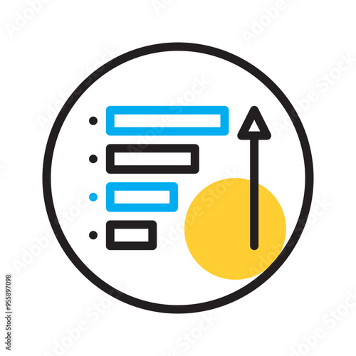 Vector multi color icon for High priority
